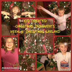 Kid Created Christmas Ornaments Week 3: Christmas Garland | MommyCrusader.com