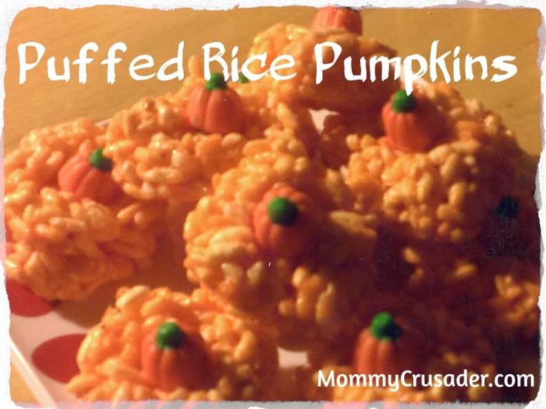 Puffed Rice Pumpkins | MommyCrusader.com