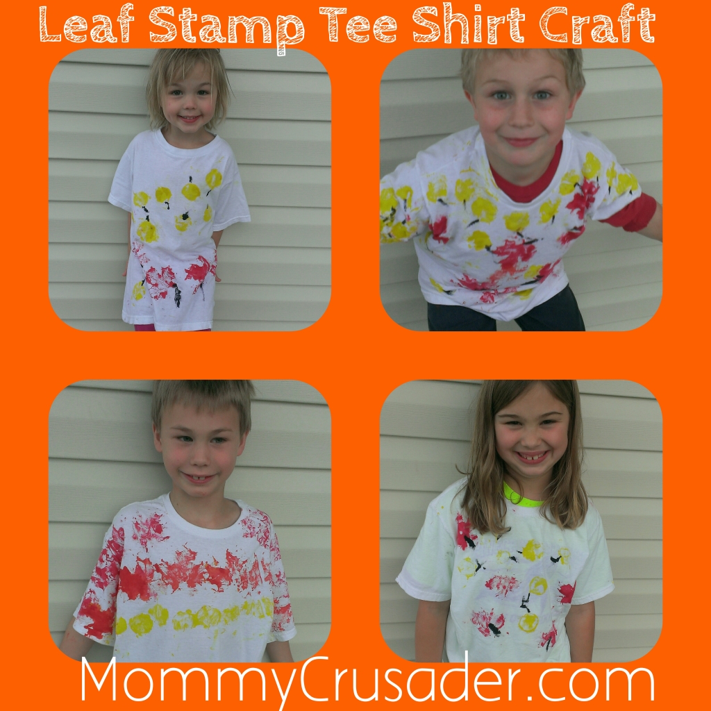 Leaf Stamp Tee Shirt Craft | MommyCrusader.com