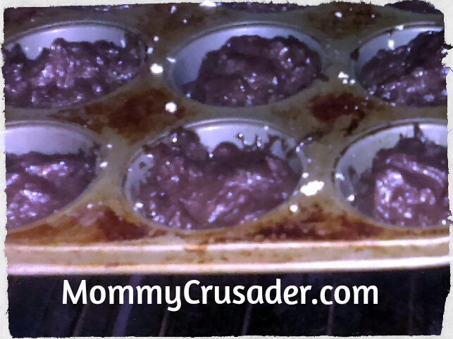Graveyard Brownie batter in Cupcake Tins. | MommyCrusader.com