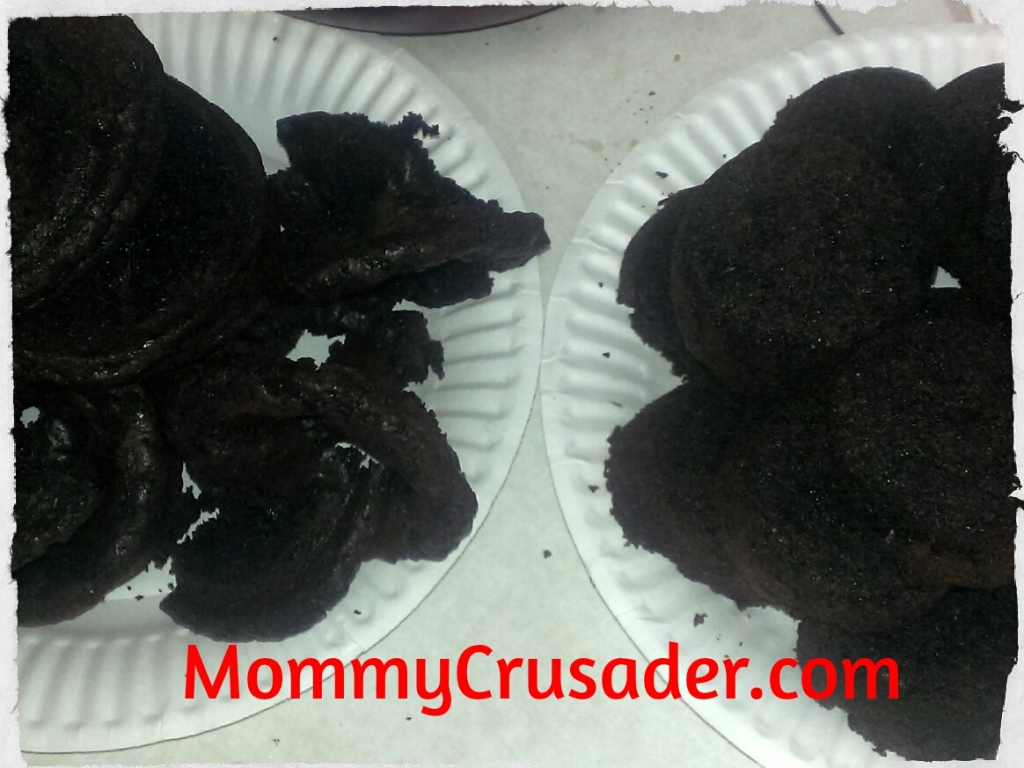 Tops and brownies separated for Graveyard Brownies. | MommyCrusader.com