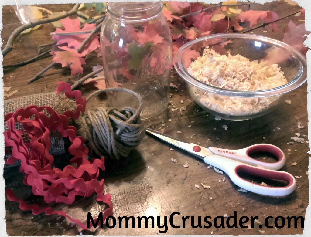 Supplies for the Fall Leaf Centerpiece | MommyCrusader.com