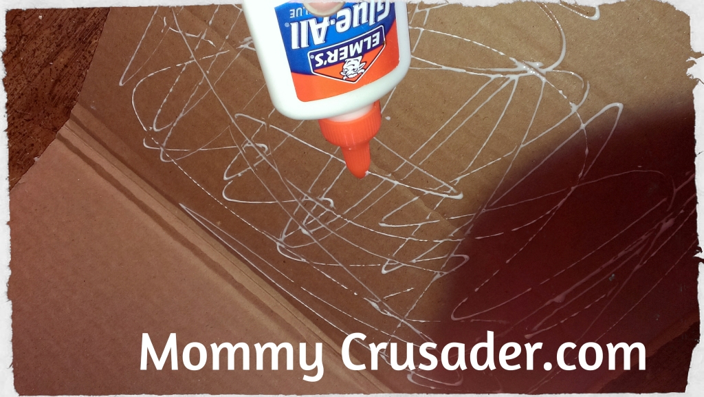 Gluing the Cardboard Together | MommyCrusader.coom