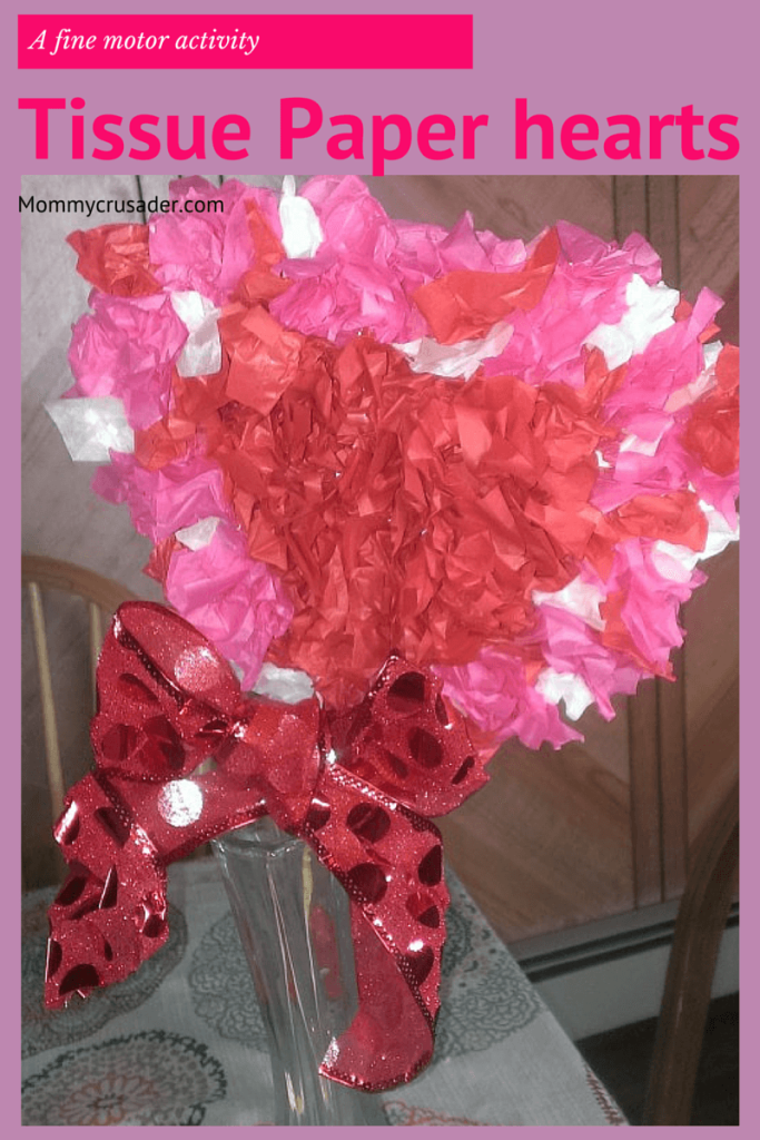 Tissue Paper hearts  | MommyCrusader.com