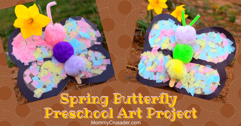 These whimsical butterflies are easy and fun to make and bring the magic of spring inside and are our spring butterfly preschool art project this week.